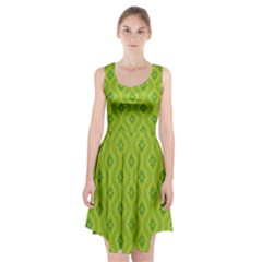 Decorative Green Pattern Background  Racerback Midi Dress by TastefulDesigns