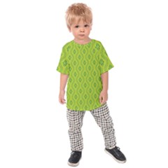 Decorative Green Pattern Background  Kids Raglan Tee