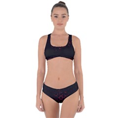 Abstract Pattern Honeycomb Criss Cross Bikini Set