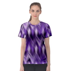 Purple Wavy Women s Sport Mesh Tee