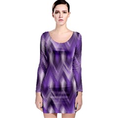 Purple Wavy Long Sleeve Bodycon Dress by KirstenStar