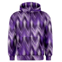 Purple Wavy Men s Zipper Hoodie by KirstenStar