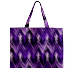 Purple Wavy Zipper Mini Tote Bag