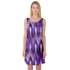 Purple Wavy Sleeveless Satin Nightdress