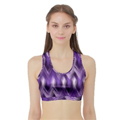 Purple Wavy Sports Bra With Border