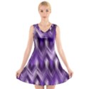 Purple Wavy V-Neck Sleeveless Skater Dress View1