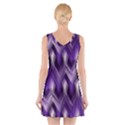 Purple Wavy V-Neck Sleeveless Skater Dress View2