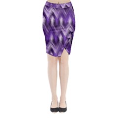 Purple Wavy Midi Wrap Pencil Skirt