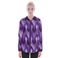 Purple Wavy Womens Long Sleeve Shirt