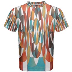 Colorful Geometric Abstract Men s Cotton Tee by linceazul