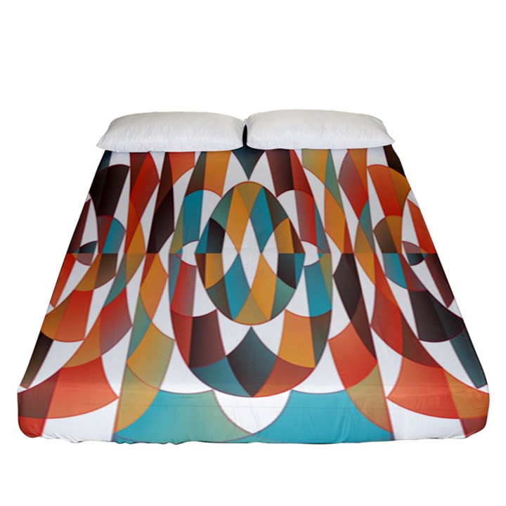 Colorful Geometric Abstract Fitted Sheet (King Size)