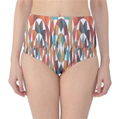 Colorful Geometric Abstract High-waist Bikini Bottoms by linceazul