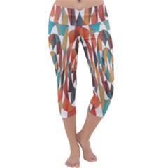 Colorful Geometric Abstract Capri Yoga Leggings