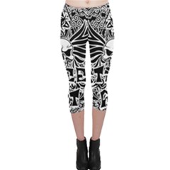 Tattoo Tribal Street Art Capri Leggings  by Valentinaart