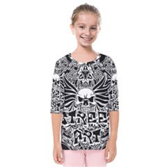 Tattoo Tribal Street Art Kids  Quarter Sleeve Raglan Tee