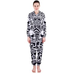 Tattoo Tribal Street Art Hooded Jumpsuit (ladies)  by Valentinaart