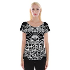 Tattoo Tribal Street Art Cap Sleeve Tops by Valentinaart