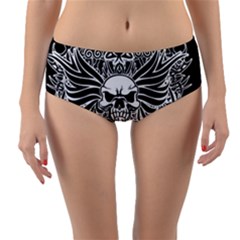 Tattoo Tribal Street Art Reversible Mid-waist Bikini Bottoms