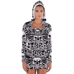 Tattoo Tribal Street Art Long Sleeve Hooded T-shirt by Valentinaart