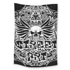 Tattoo Tribal Street Art Large Tapestry by Valentinaart