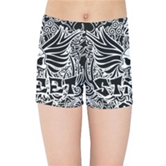 Tattoo Tribal Street Art Kids Sports Shorts by Valentinaart