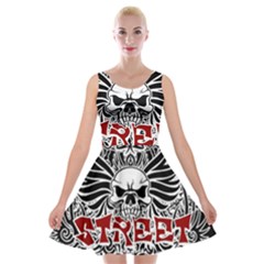 Tattoo Tribal Street Art Velvet Skater Dress by Valentinaart