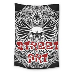 Tattoo Tribal Street Art Large Tapestry by Valentinaart