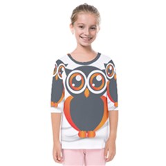 Owl Logo Kids  Quarter Sleeve Raglan Tee