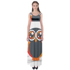 Owl Logo Empire Waist Maxi Dress by BangZart