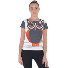 Owl Logo Short Sleeve Sports Top 