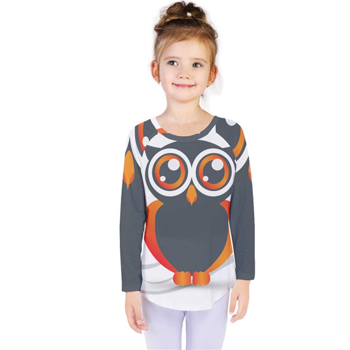 Owl Logo Kids  Long Sleeve Tee