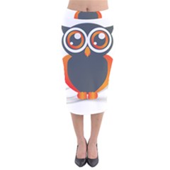 Owl Logo Velvet Midi Pencil Skirt by BangZart