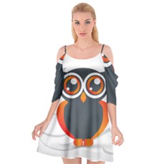 Owl Logo Cutout Spaghetti Strap Chiffon Dress by BangZart