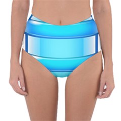 Large Water Bottle Reversible High-waist Bikini Bottoms by BangZart