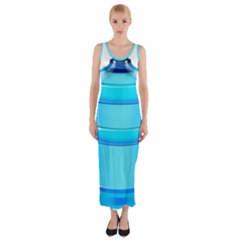 Large Water Bottle Fitted Maxi Dress by BangZart