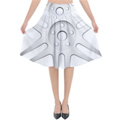 Wheel Skin Cover Flared Midi Skirt