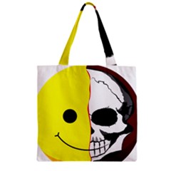 Skull Behind Your Smile Zipper Grocery Tote Bag by BangZart