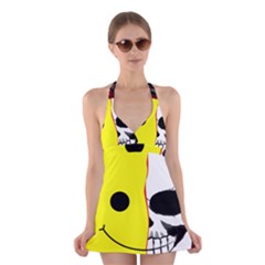 Skull Behind Your Smile Halter Swimsuit Dress by BangZart