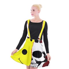 Skull Behind Your Smile Suspender Skater Skirt