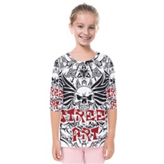 Tattoo Tribal Street Art Kids  Quarter Sleeve Raglan Tee