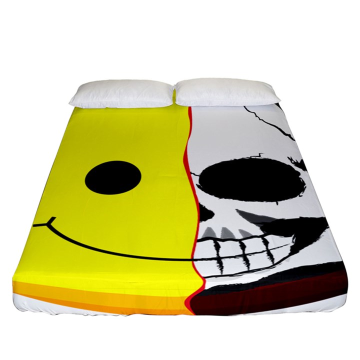 Skull Behind Your Smile Fitted Sheet (California King Size)