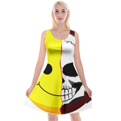 Skull Behind Your Smile Reversible Velvet Sleeveless Dress by BangZart