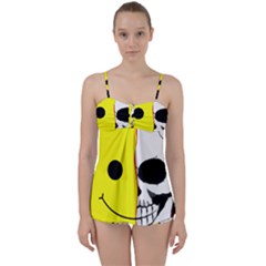 Skull Behind Your Smile Babydoll Tankini Set