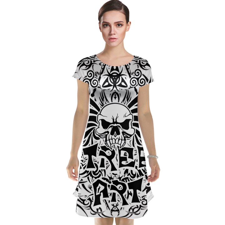 Tattoo tribal street art Cap Sleeve Nightdress