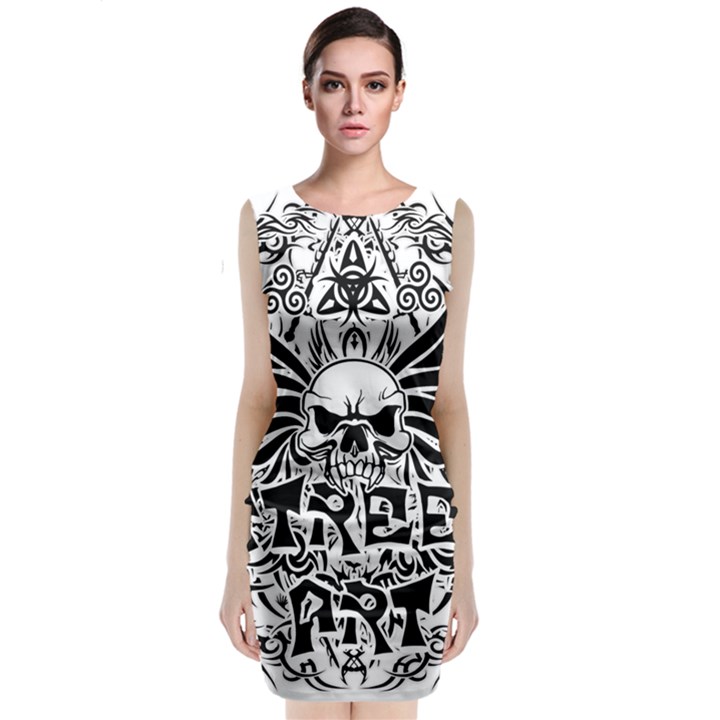 Tattoo tribal street art Sleeveless Velvet Midi Dress