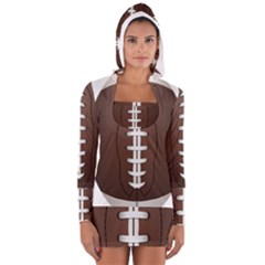 Football Ball Long Sleeve Hooded T-shirt by BangZart