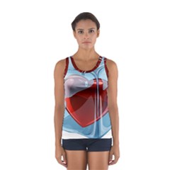 Heart In Ice Cube Sport Tank Top  by BangZart