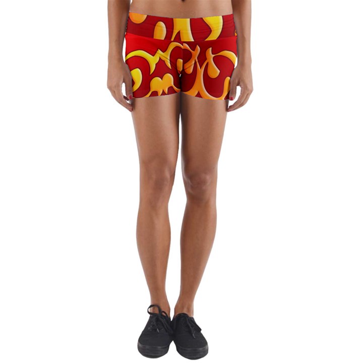 Easter Decorative Red Egg Yoga Shorts