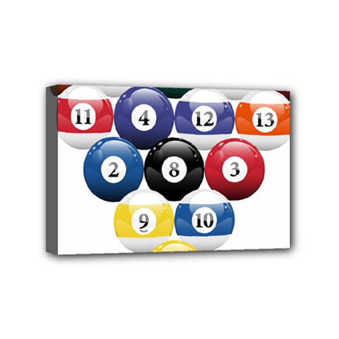 Racked Billiard Pool Balls Mini Canvas 6  X 4  by BangZart