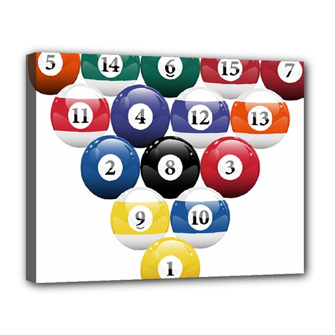 Racked Billiard Pool Balls Canvas 14  X 11  by BangZart